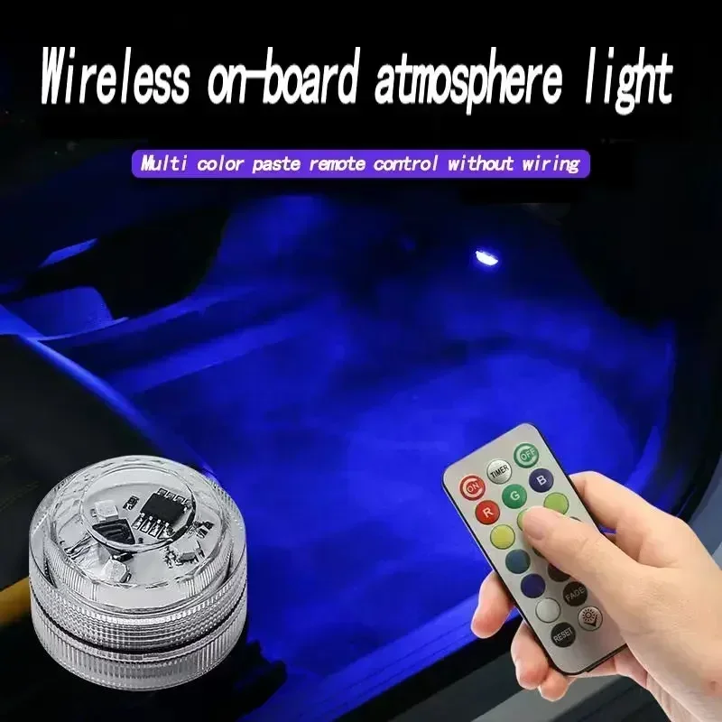 Interior Photography Lighting - LED 車内周囲光リモコン装飾自動屋根足元雰囲気ランプ自転車テールライトワイヤレス接着剤