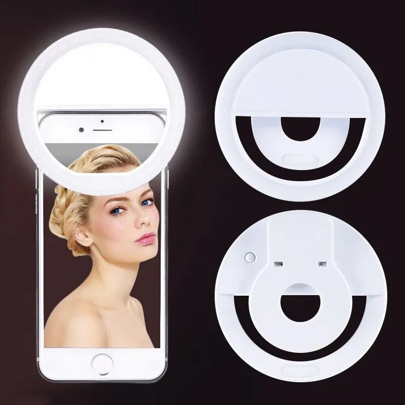 Photography Lighting Tool - USB充電式LEDリングライト,電話クリップ,写真,ビデオ,iPhone, Samsung, Xiaomi用