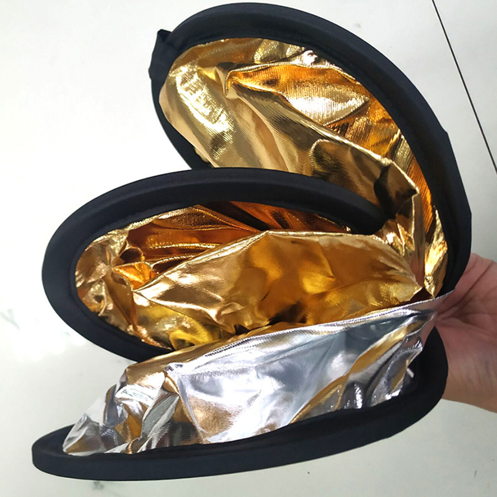 Reflector Disc Silver - 2個入りフォトライト、ゴールドシルバーリフレクターディスク、ポータブル写真撮影用小道具、スタジオ屋外写真撮影用品