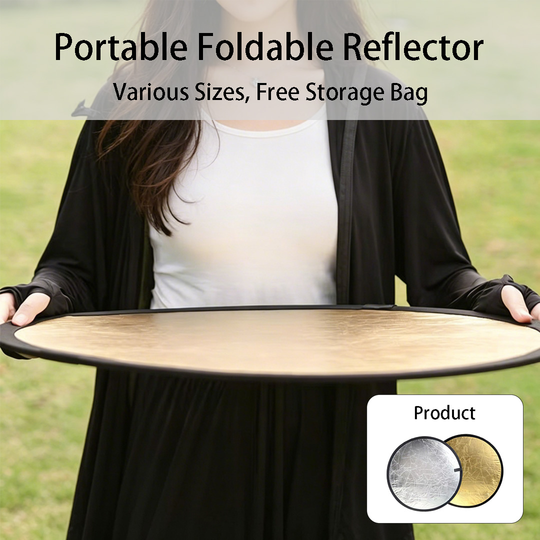Reflector Disc Silver - 30cm、60cm 丸型両面シルバーホワイトリフレクター 折りたたみ式照明ディスク 収納バッグ付き スタジオ撮影用