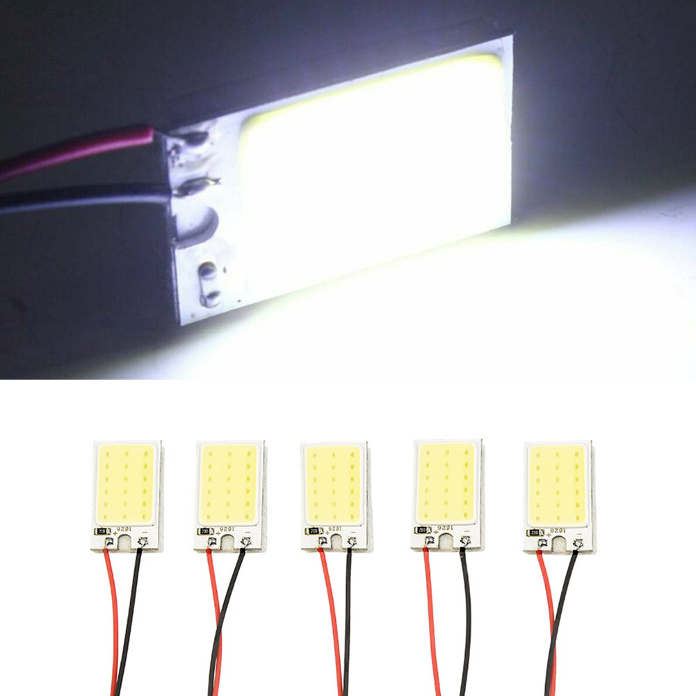 Interior Photography Lighting - 5 個ホワイト COB 18 LED チップパネル車内ドーム電球