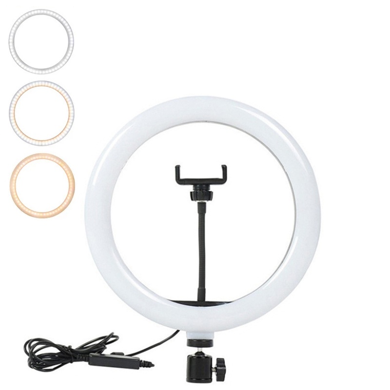 Photography Lighting Tool - ビデオライト 16/26/33cm セルフィーリングLEDライト 調光可能 ラウンドリングフィルライト スマホ用