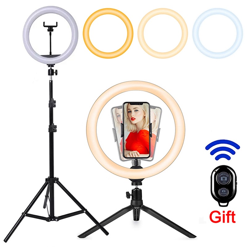 Photography Lighting Tool - 16/26/33 センチメートル LED 自撮りリング照明ライト調光可能な写真撮影 Bluetooth リモコン付き