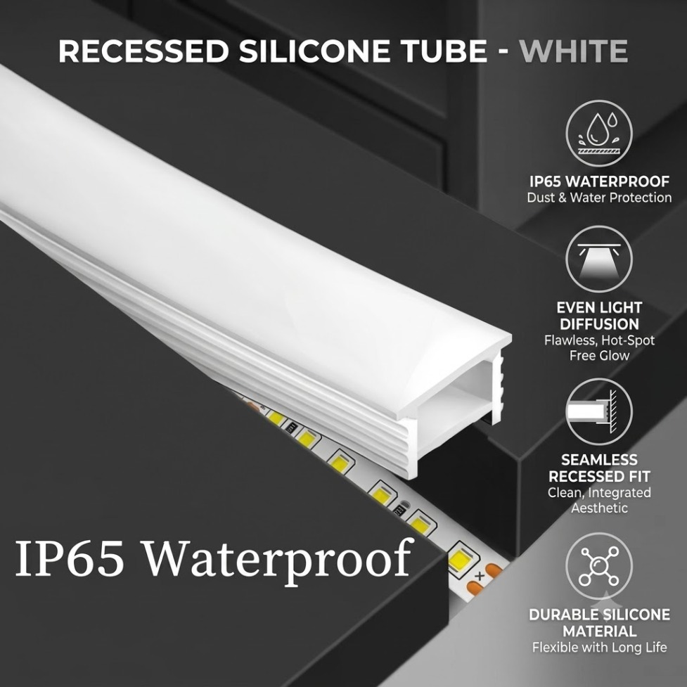 Diffusion Material Roll - 埋め込み式ホワイトシリコンチューブLEDネオンライトフレキシブルロープチャンネルディフューザーIP65防水（WS2811/WS2812B/SMD/COB LEDストリップ対応）