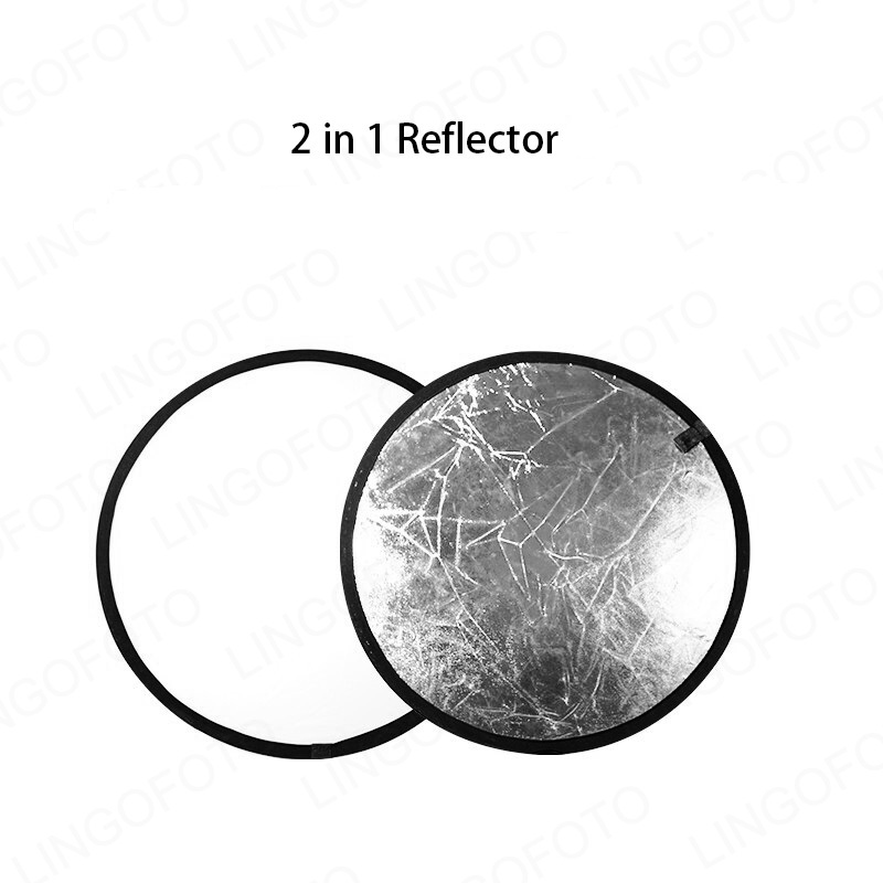 Reflector Disc Silver - 2 in 1、40cm折りたたみ式ラウンドディスクスタジオライトリフレクター シルバー＆ホワイト