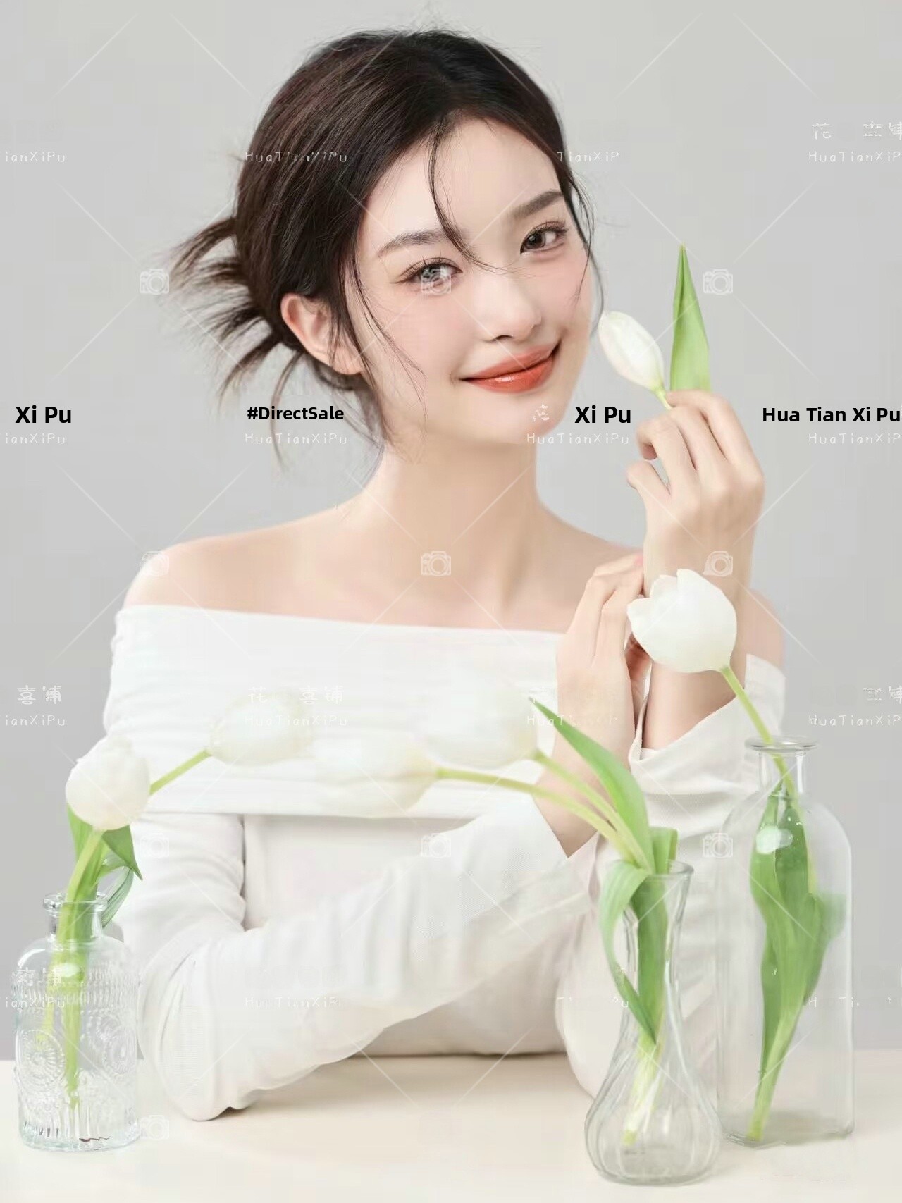 Photography With Lighting - 新着スタジオテーマ韓国スタイルライトオキシジェンガールトップポートレートアート写真撮影服冬シーズンレディース...