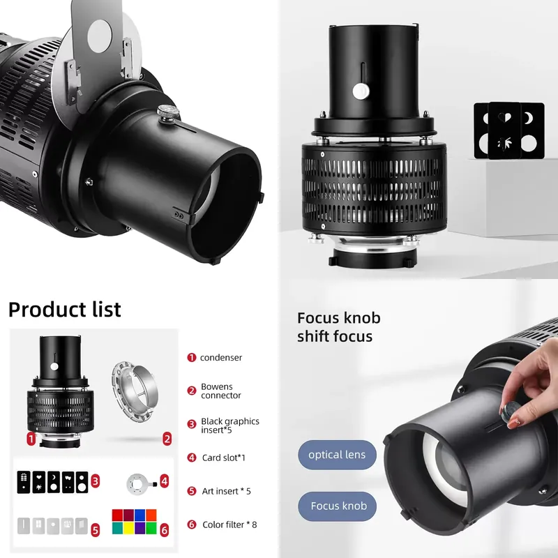 Photography Lighting Brands - ボーエンズマウントビデオ光学スヌート写真撮影ライト円錐キット（写真スタジオ照明用）ブランド「Brand For Well Making」