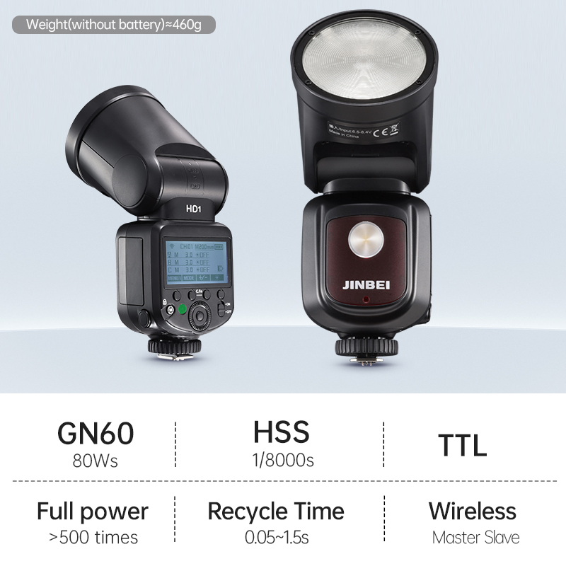 JINBEI HD-1ラウンドヘッドHSSスピードライト屋外 - Photography With Lighting のレビューと価格