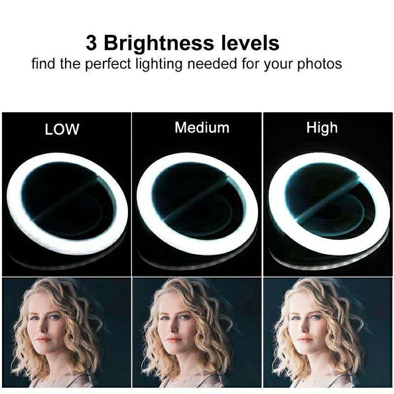 LEDセルフィーリングライト,3レベル調整モード,USB充電 - Photography Lighting Tool のレビューと価格