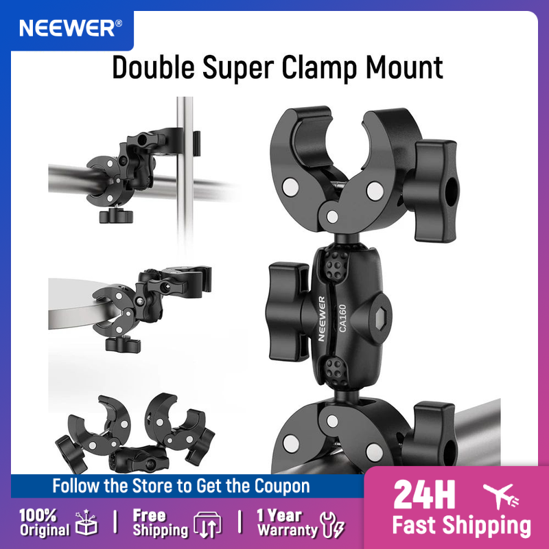 NEEWER ダブルスーパークランプマウント マジックアーム - Photography Lighting Kit Neewer のレビューと価格