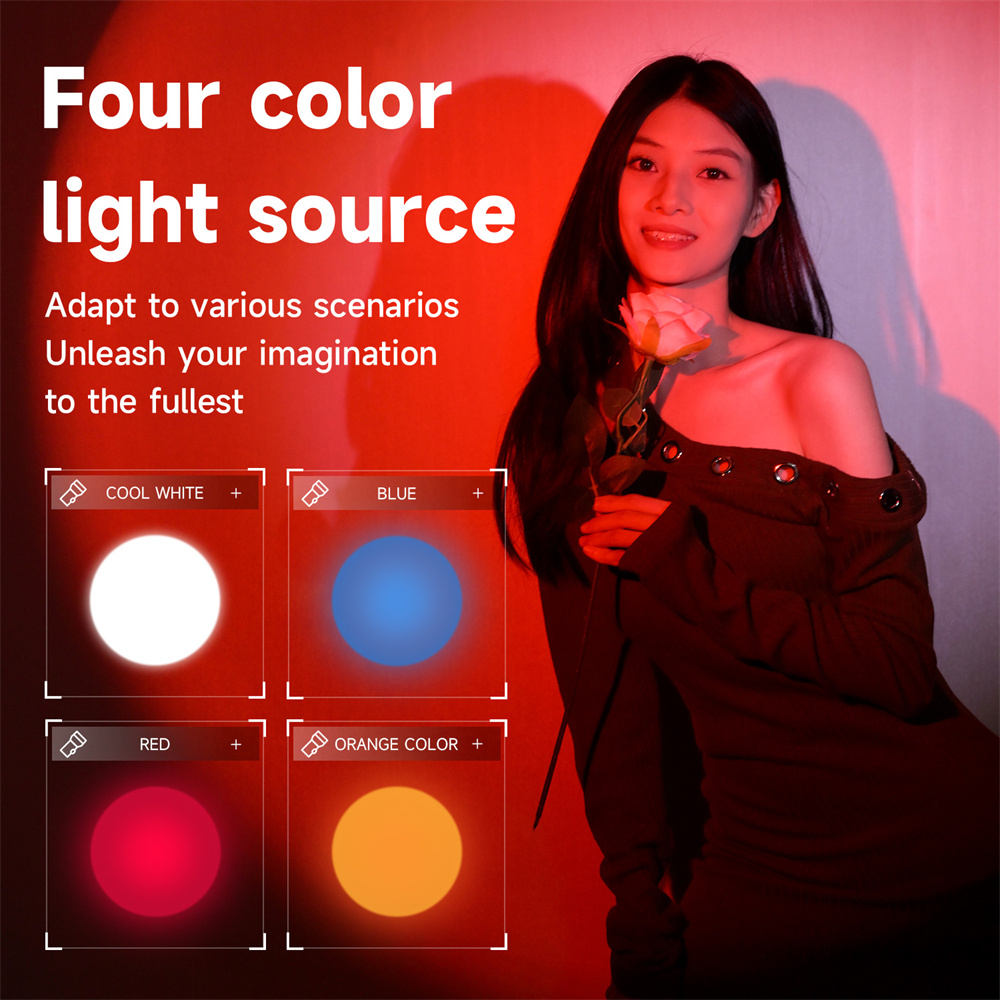 新しい写真撮影用懐中電灯 4 色 RGB LED ビデオライ - Photography Lighting Styles のレビューと価格