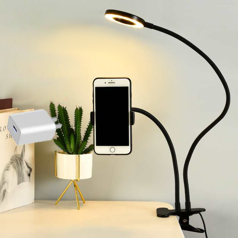 自撮りリングライト付きユニバーサルフレキシブル携帯電話ホルダ - Photography Lighting Tool のレビューと価格