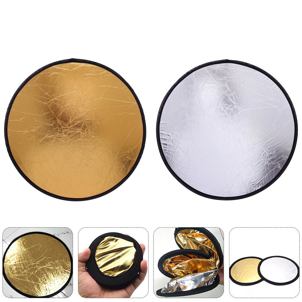 2個セット 2 in 1 撮影用リフレクター ゴールドシルバ - Reflector Disc Silver のレビューと価格