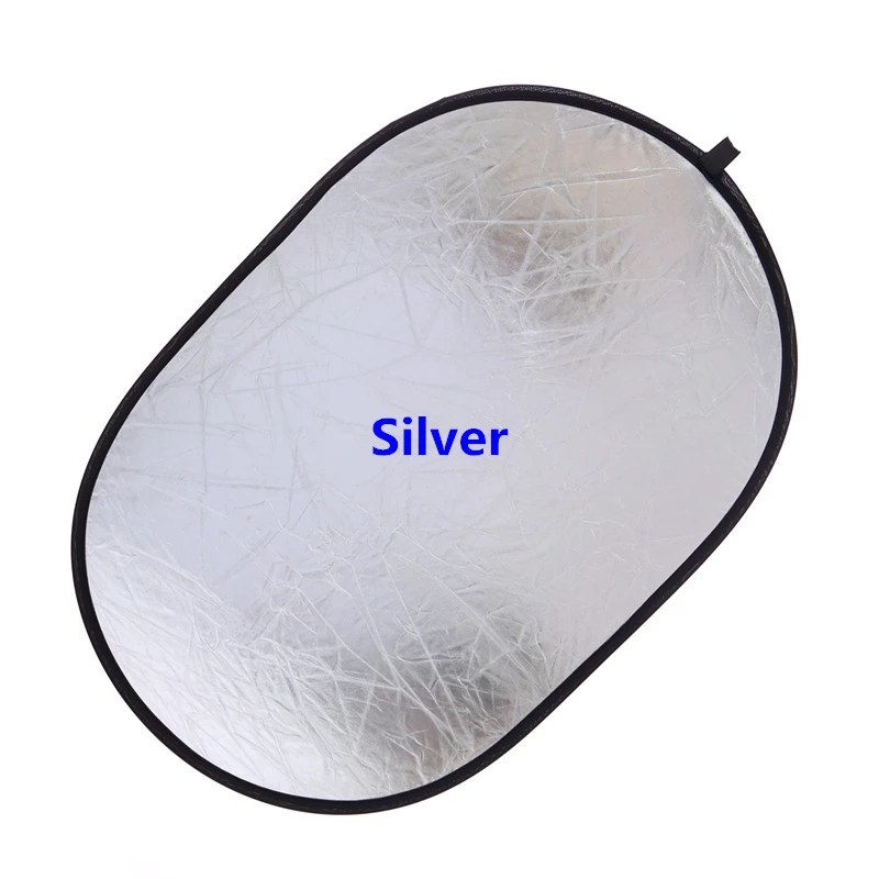 フォトスタジオ用の楕円形の折りたたみ式ライト,2 in 1, - Reflector Disc Silver のレビューと価格