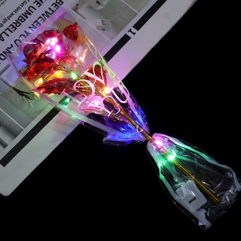 光る金箔のバラの花LEDライト写真撮影用小道具模擬バラの花束 - Photography Lighting Simulation のレビューと価格