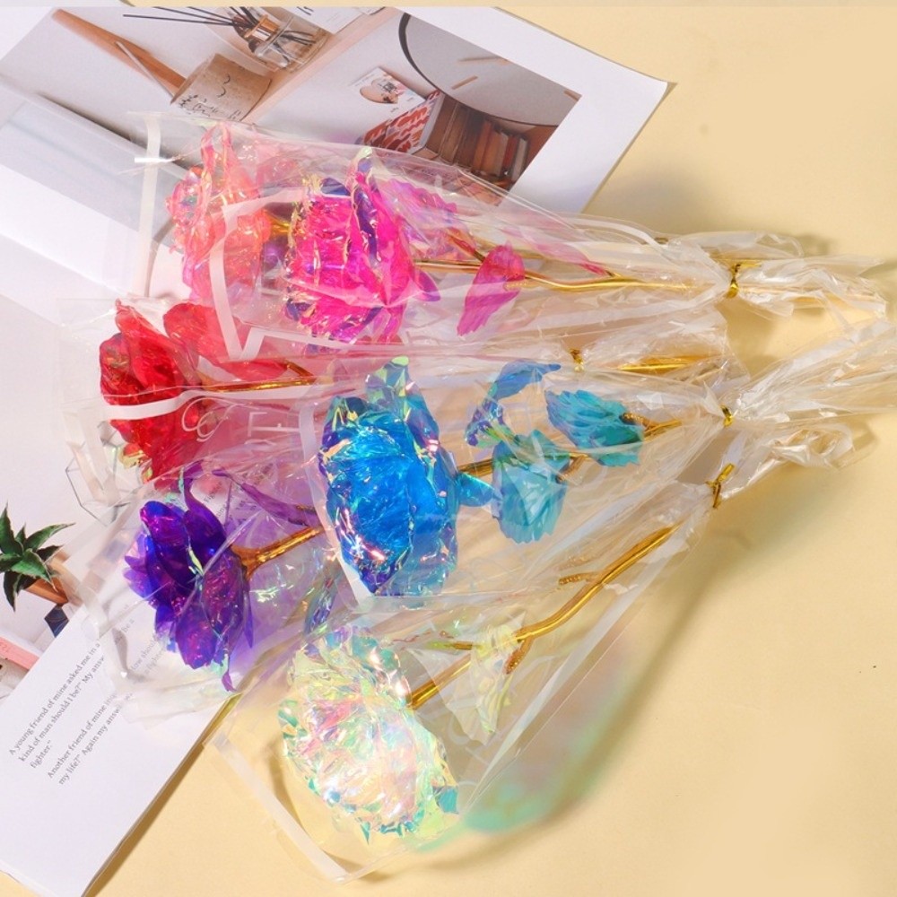 輝く金箔のバラの花 カラフルなLEDライト付き 模造バラの花 - Photography Lighting Simulation のレビューと価格