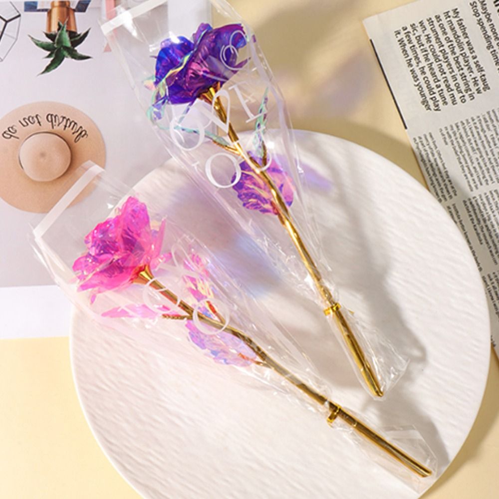 輝く金箔のバラの花 カラフルなLEDライト付き 模造バラの花 - Photography Lighting Simulation のレビューと価格