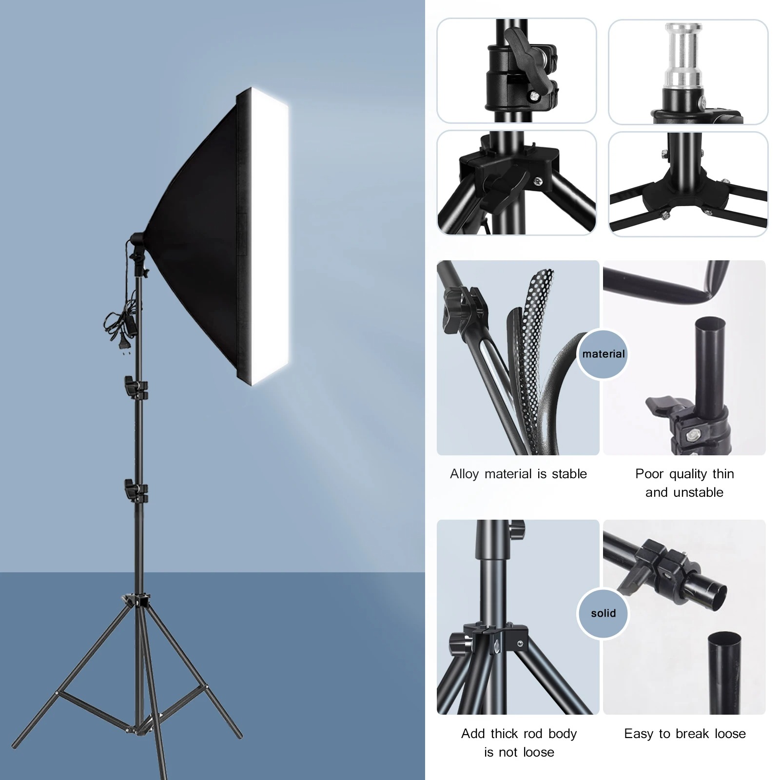 プロ写真撮影用ソフトボックス照明、三脚付きソフトボックス、E - Photography Lighting Diffuser のレビューと価格