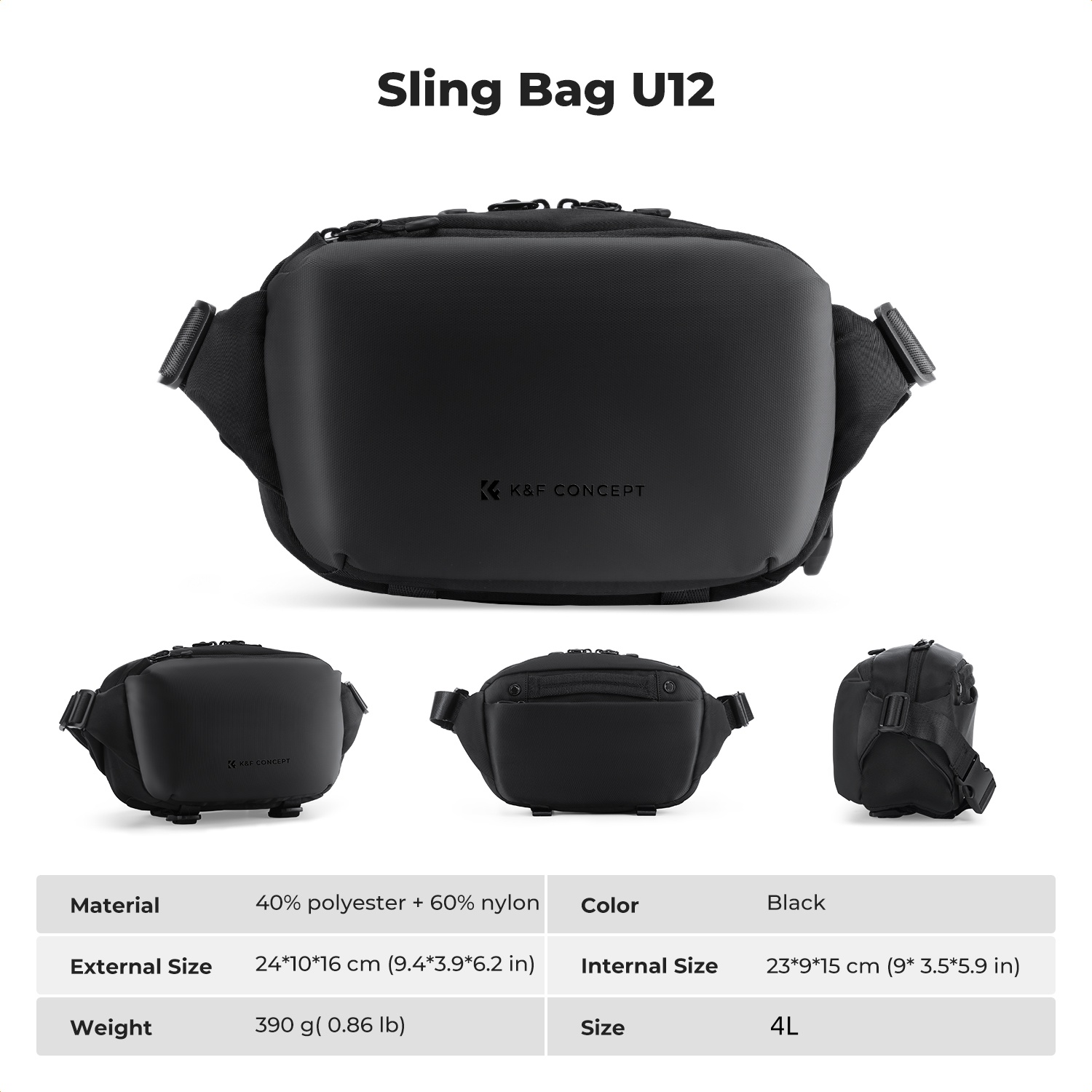 K&F CONCEPT 4L カメラスリングバッグ軽量旅行写 - Photography Lighting Bag のレビューと価格
