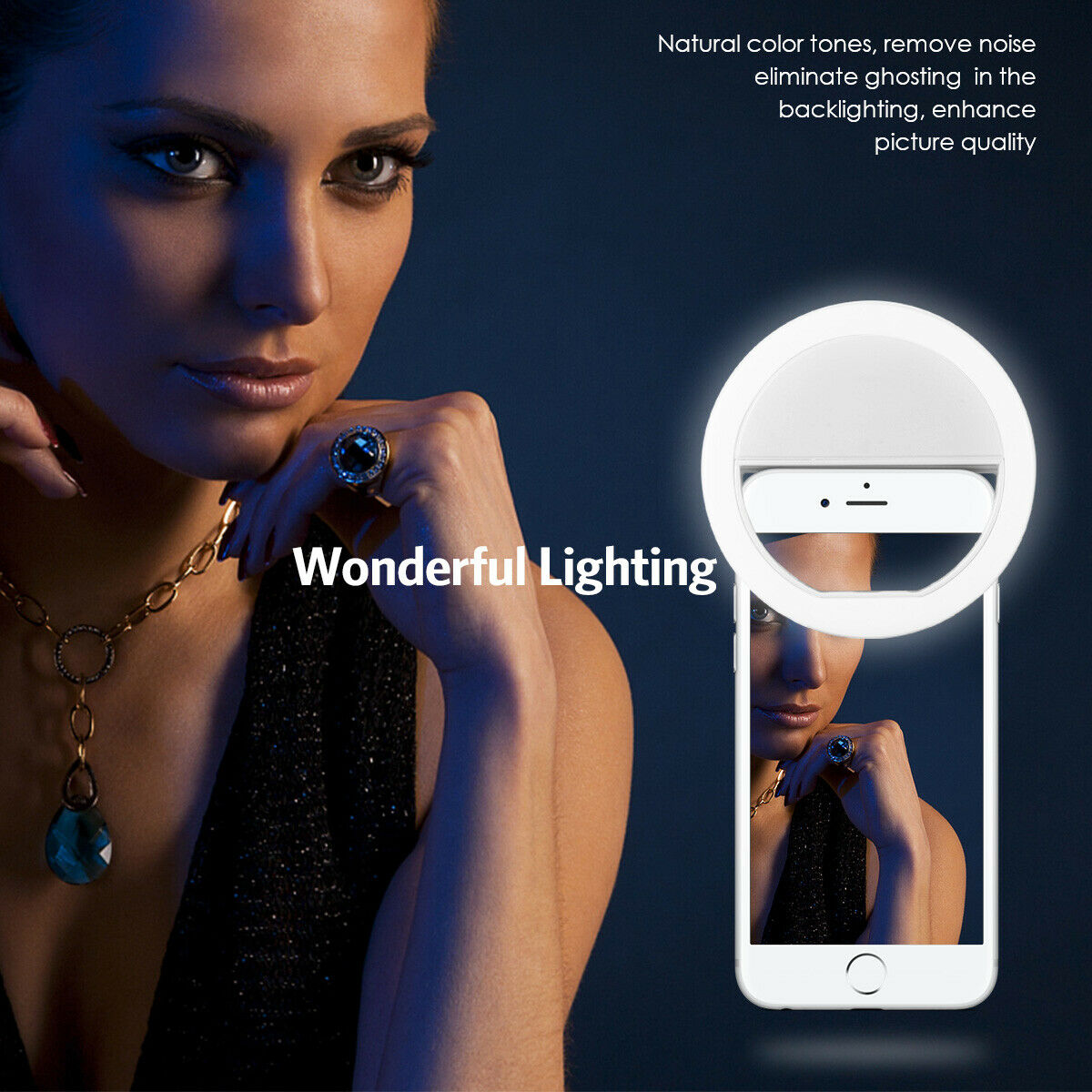 USB充電式LEDセルフィーリングライト、携帯電話レンズ用L - Photography Lighting Tool のレビューと価格