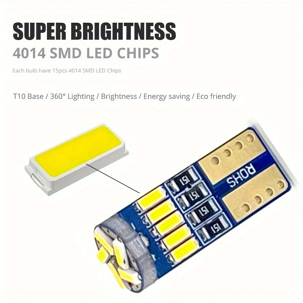 10個入り 車用LEDライト T10 4014 15SMD読 - Interior Photography Lighting のレビューと価格