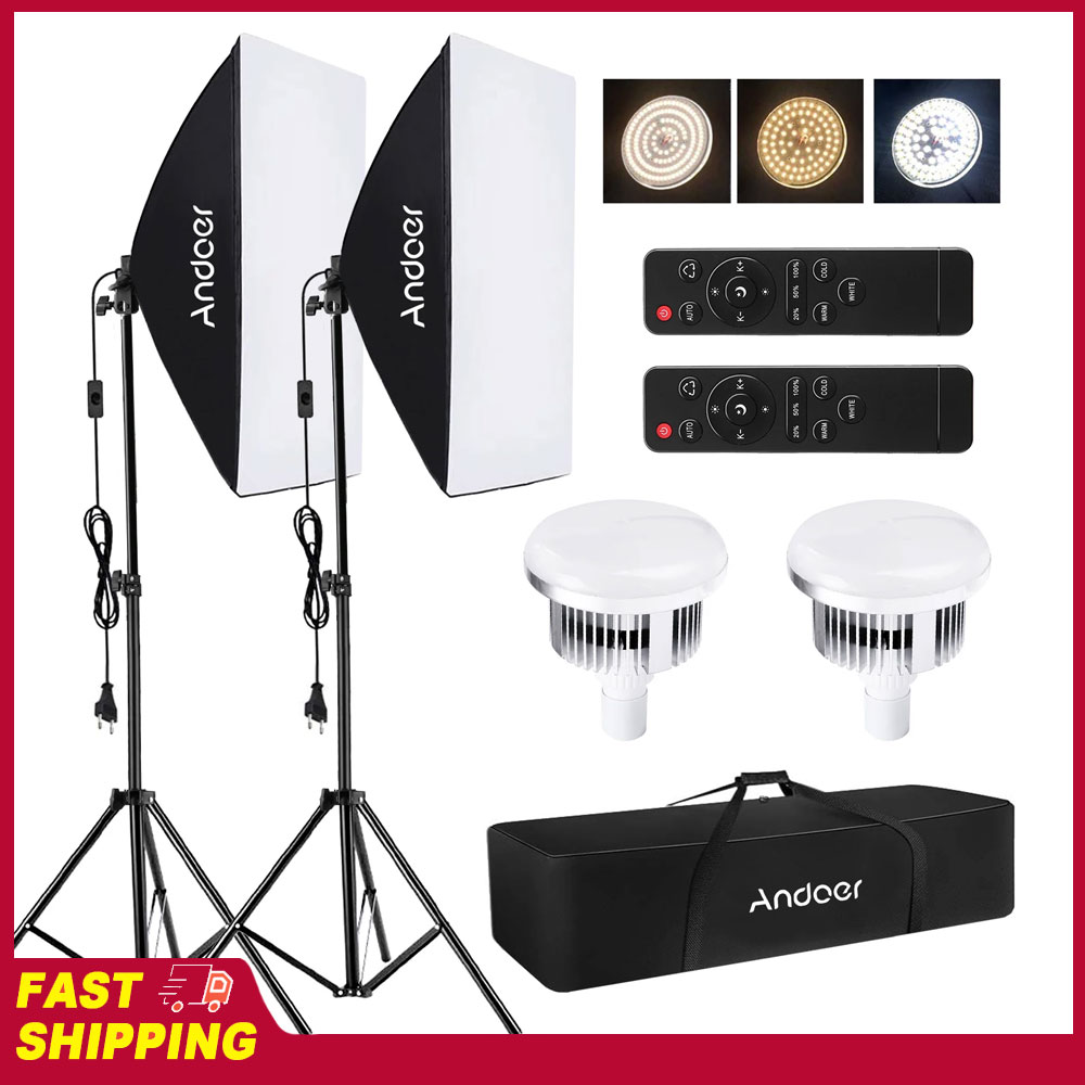 Andoer ソフトボックス照明セット スタジオ写真撮影ライ - Photography Lighting Uk のレビューと価格