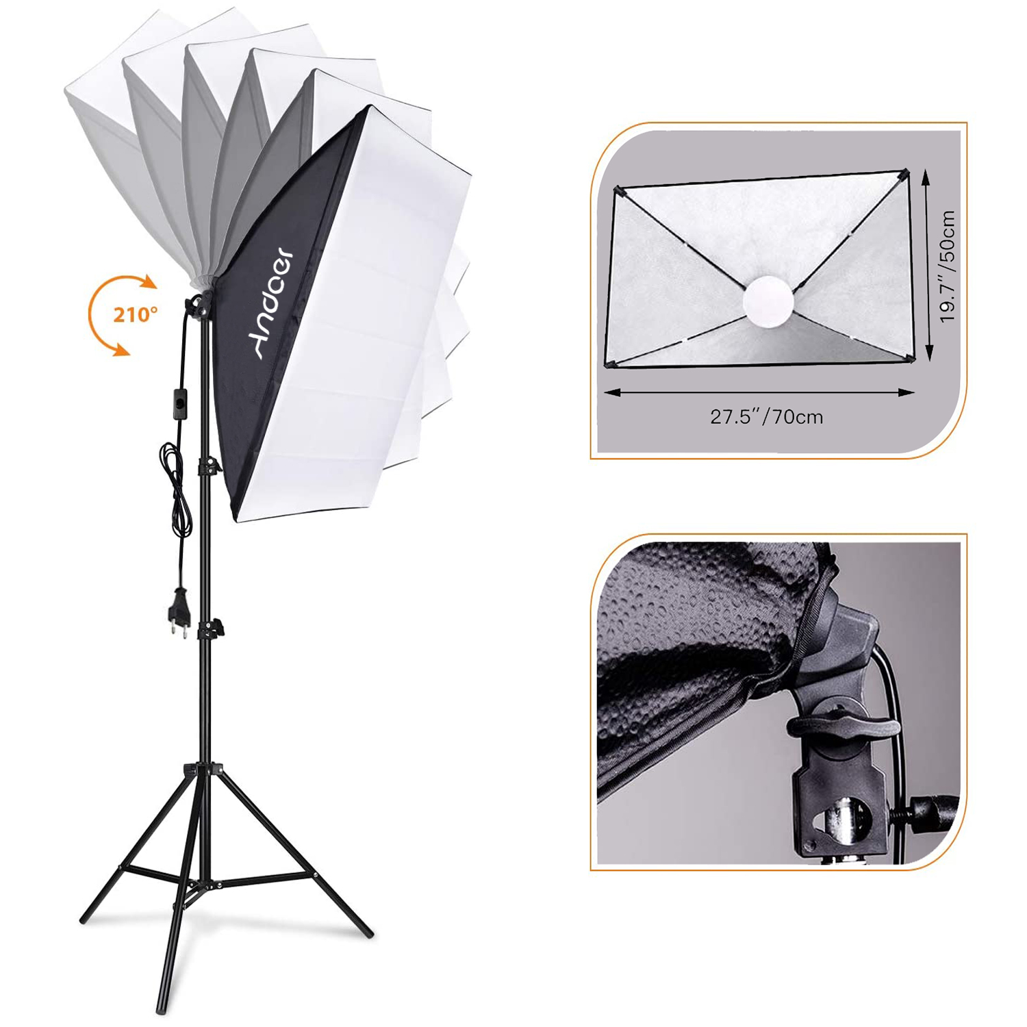 Andoer ソフトボックス照明セット スタジオ写真撮影ライ - Photography Lighting Uk のレビューと価格