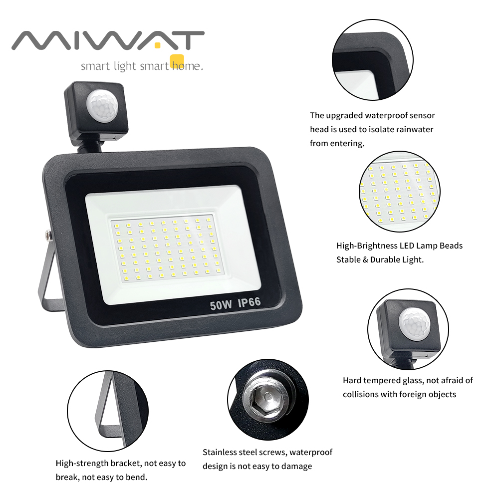 PIR モーションセンサー LED フラッドライト屋外防水ス - Photography Lighting Uk のレビューと価格