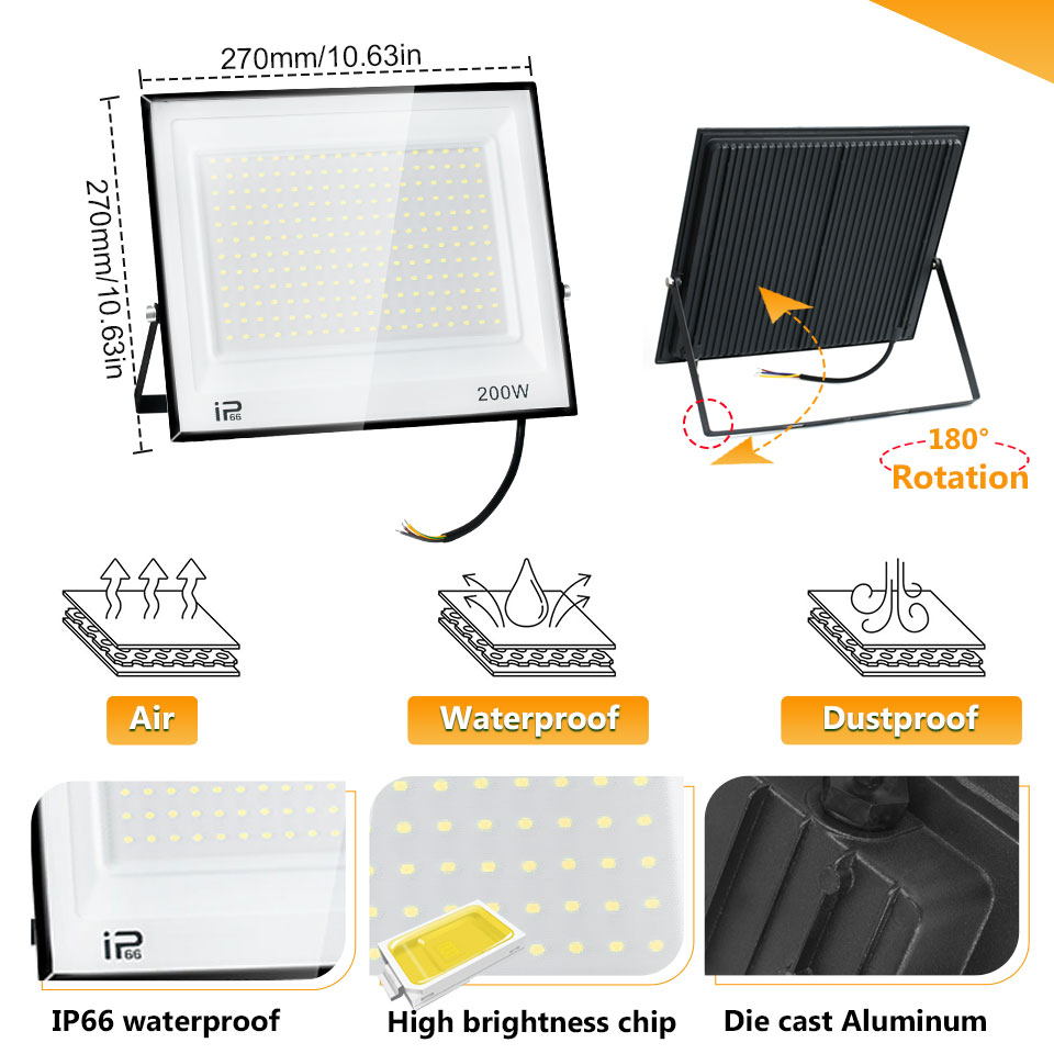 Led フラッドライト IP66 防水 100 ワット 20 - Photography Lighting Uk のレビューと価格